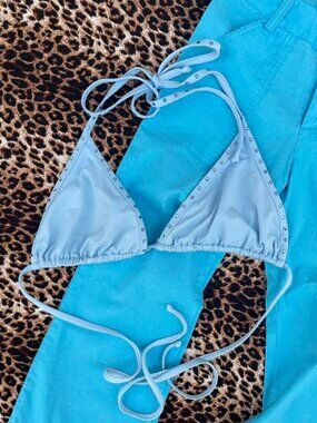 bby blue rhinestone bikini top